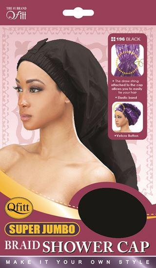 Q-FITT BRAID SHOWER CAP JUMBO BLK