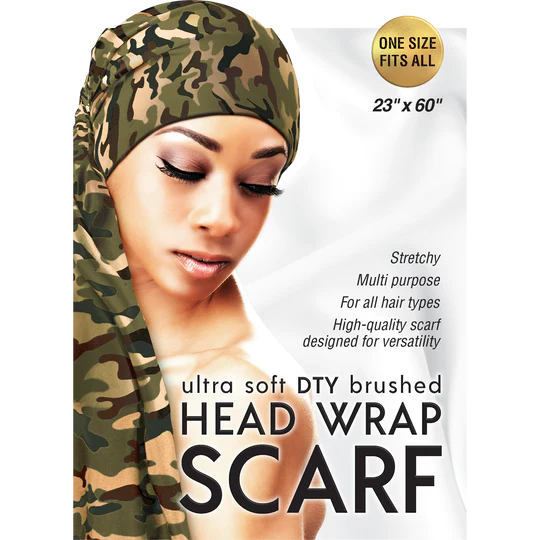 Q-FITT DTY BRUSHED SCARF CAMO GREEN