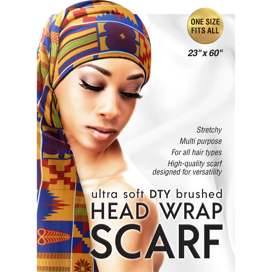 Q-FITT DTY BRUSHED SCARF KENTE BLUE