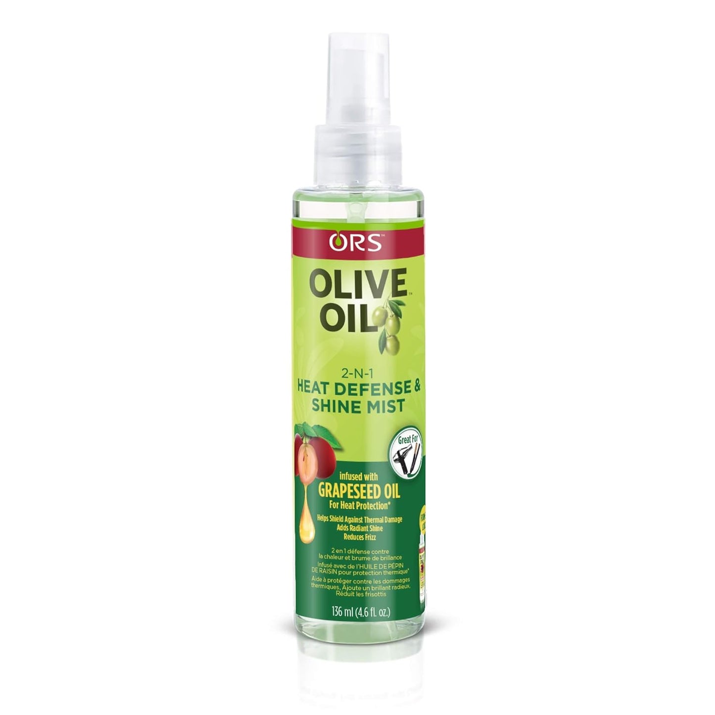 ORS OLIVE OIL GRAPE SEED 2N1 HEAT & SHINE MIST