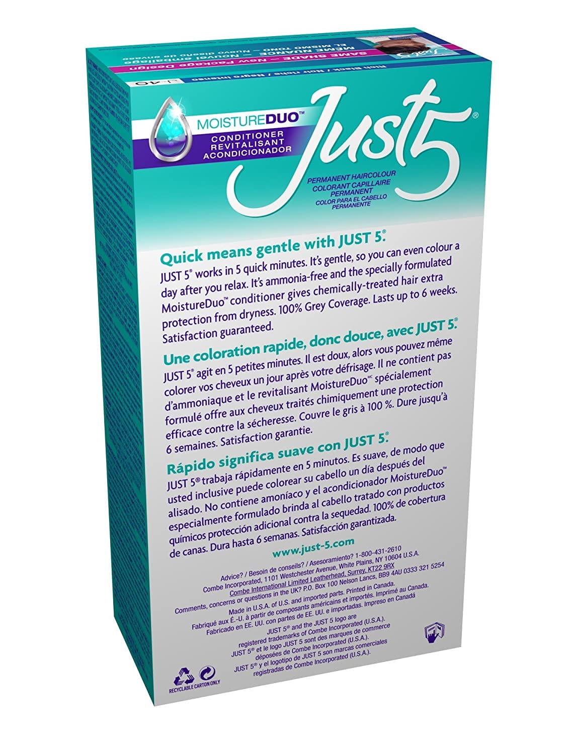 JUST 5 H/CLR (J-40 RICH BLACK)