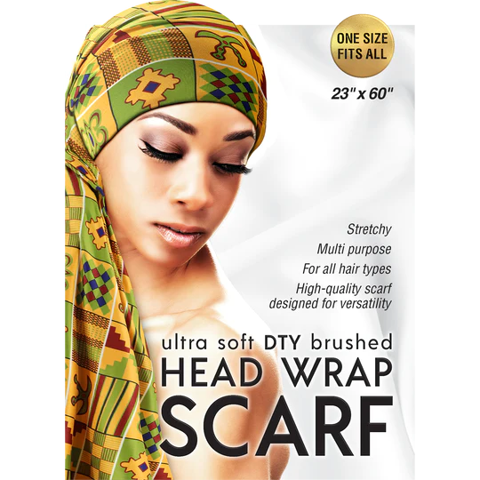 Q-FITT DTY BRUSHED SCARF KENTE GREEN