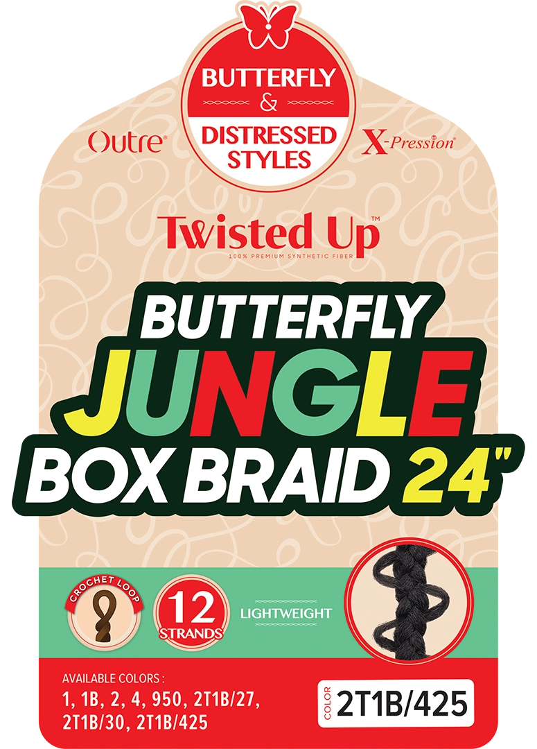 BUTTERFLY JUNGLE BOX BRAID 24"